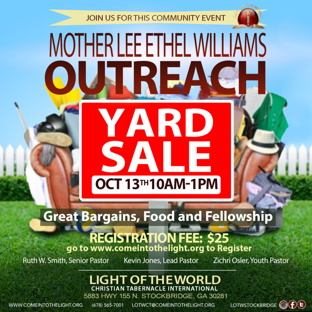 Outreach Yard Sale – Light Of The World