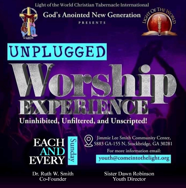 Unplugged youth flyer with black and purple background
