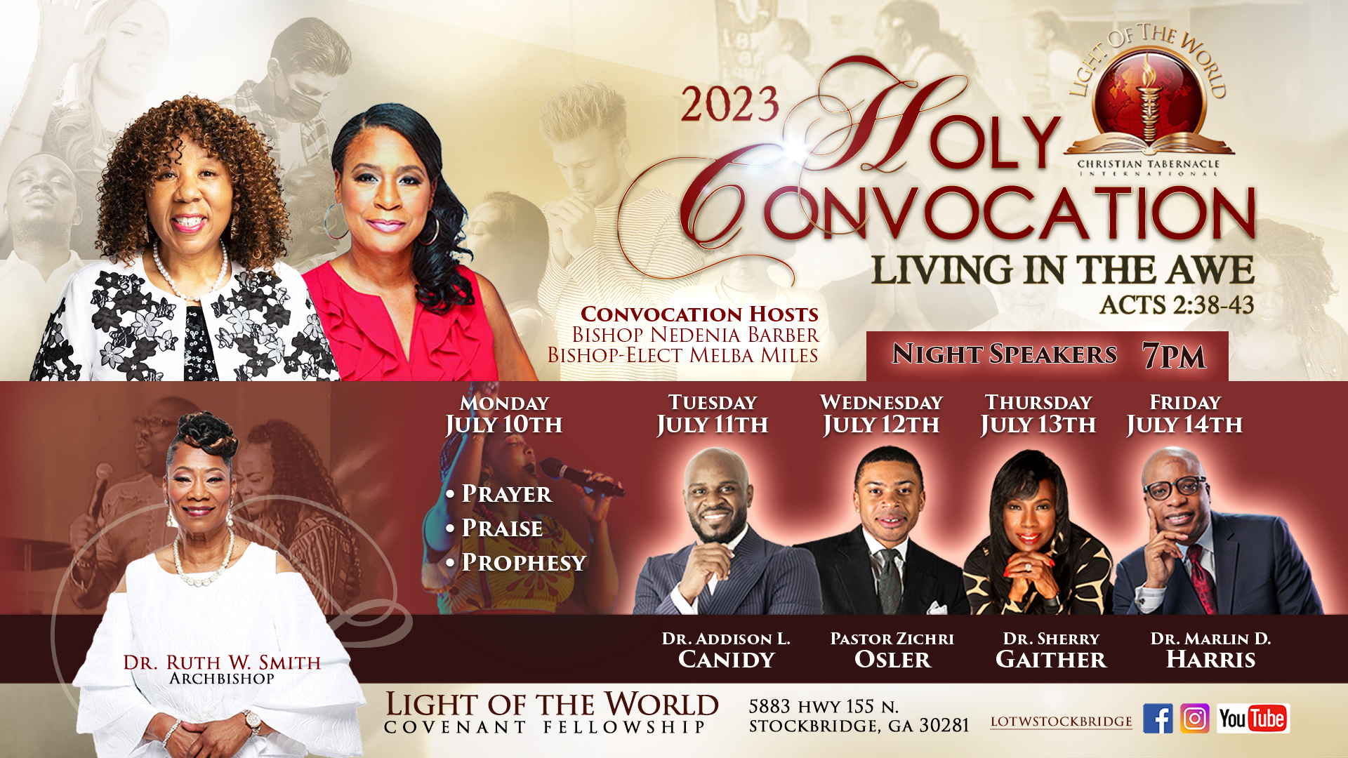 2023 Holy Convocation Night Speakers flyer