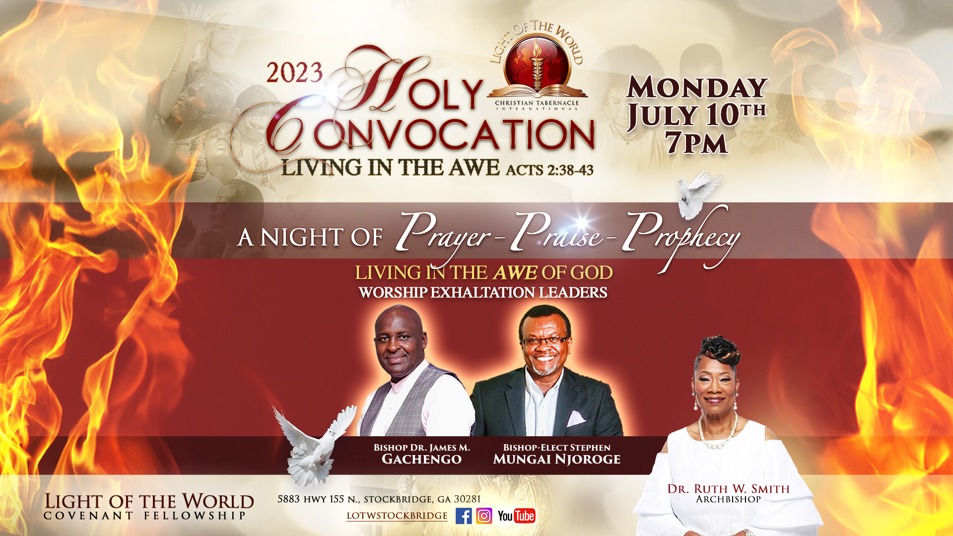 Holy Convocation night of praise prayer and prophecy flyer