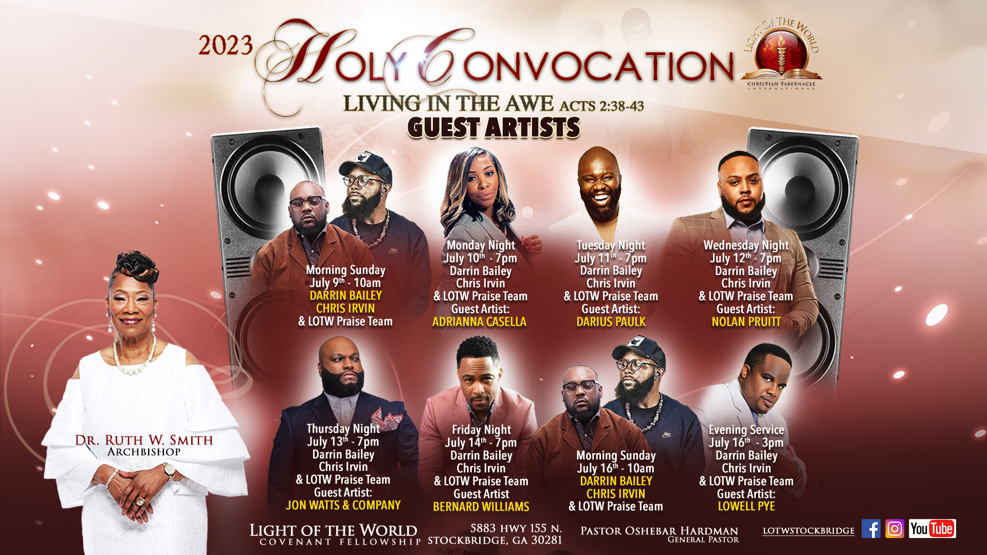 2023 Holy convocation guest artists flyer