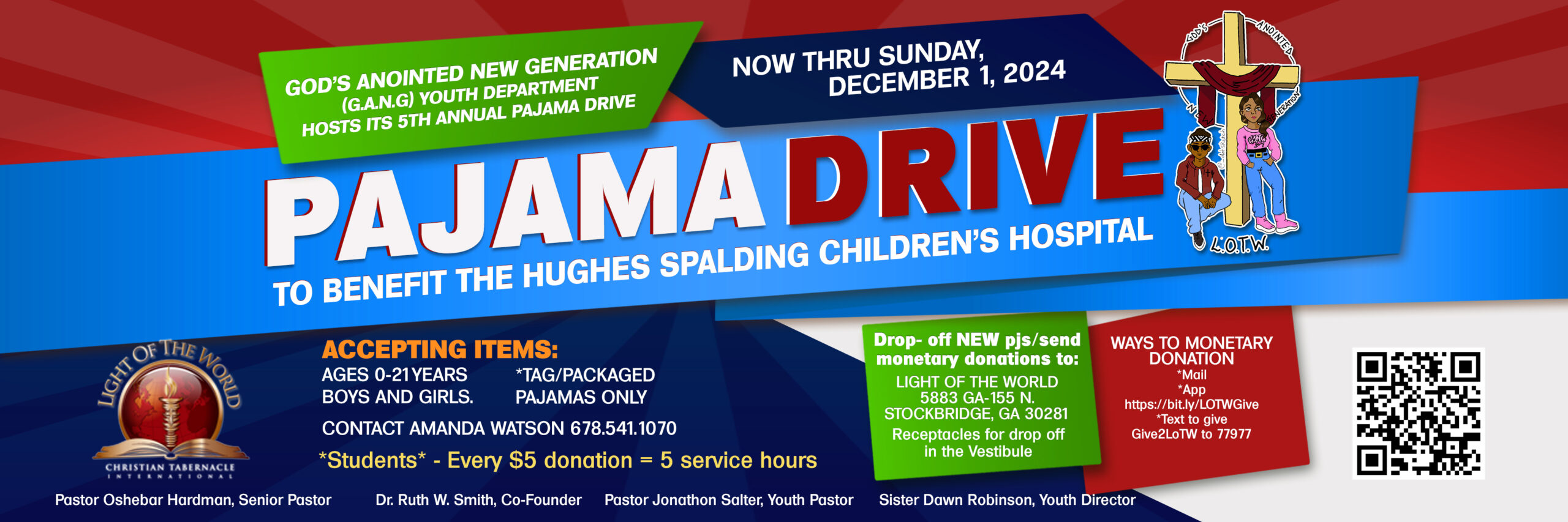 pajama drive donate donation give