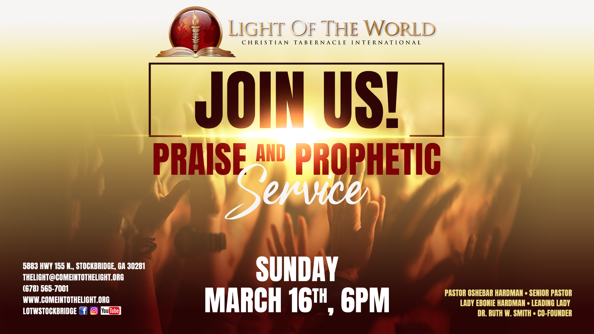 join us praise prophetic sunday march