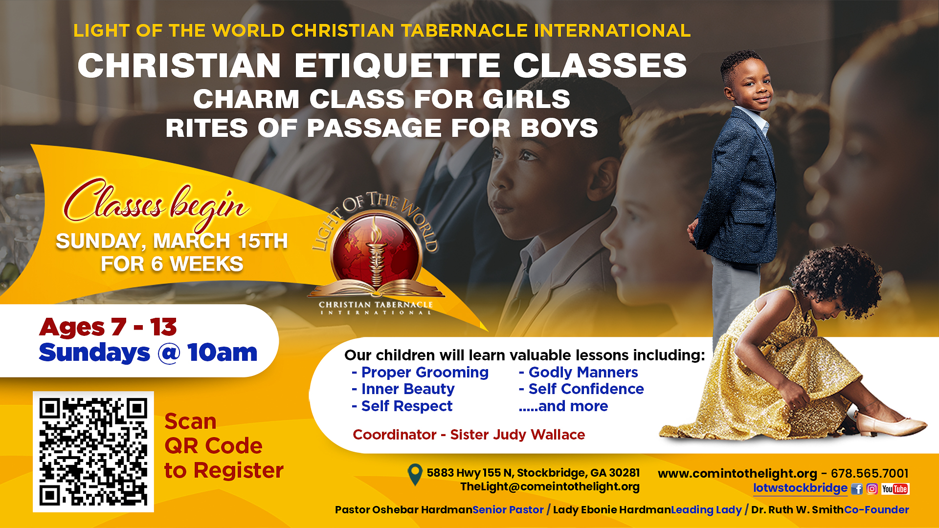 Christian Etiquette Classes flyer girls charm class boys rites of passage