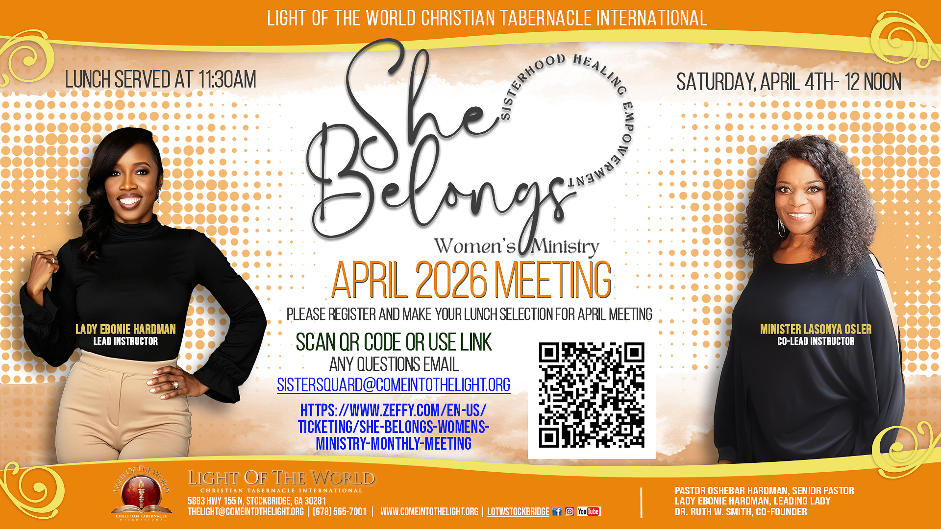 She Belongs April flyer
