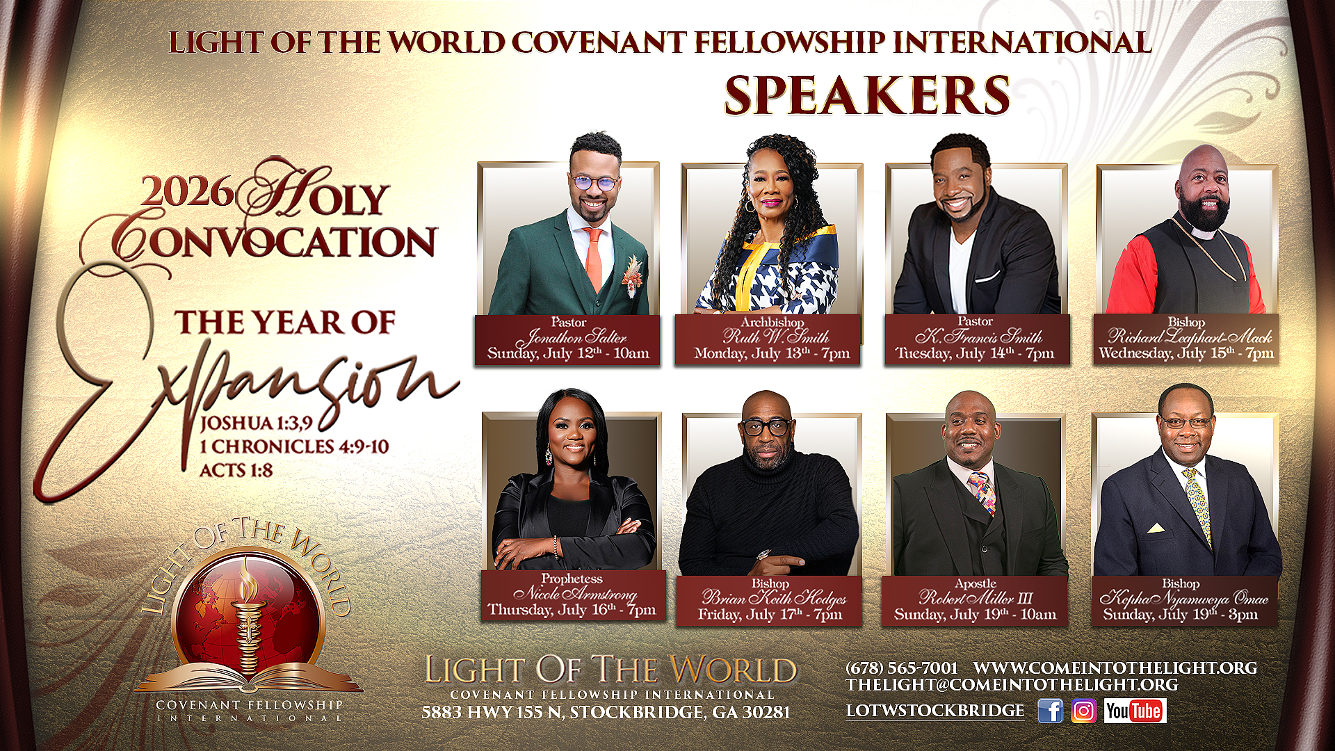 2026 Holy Convocation Speakers flyer